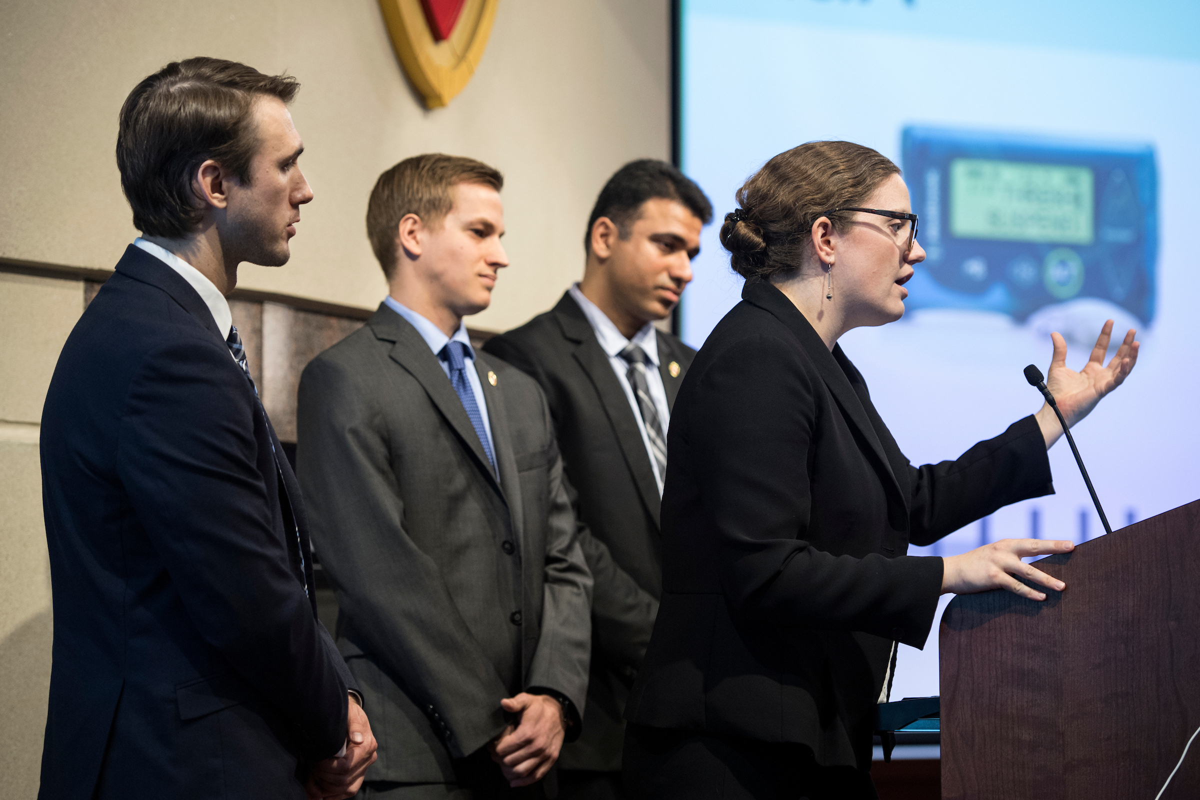 A team presenting